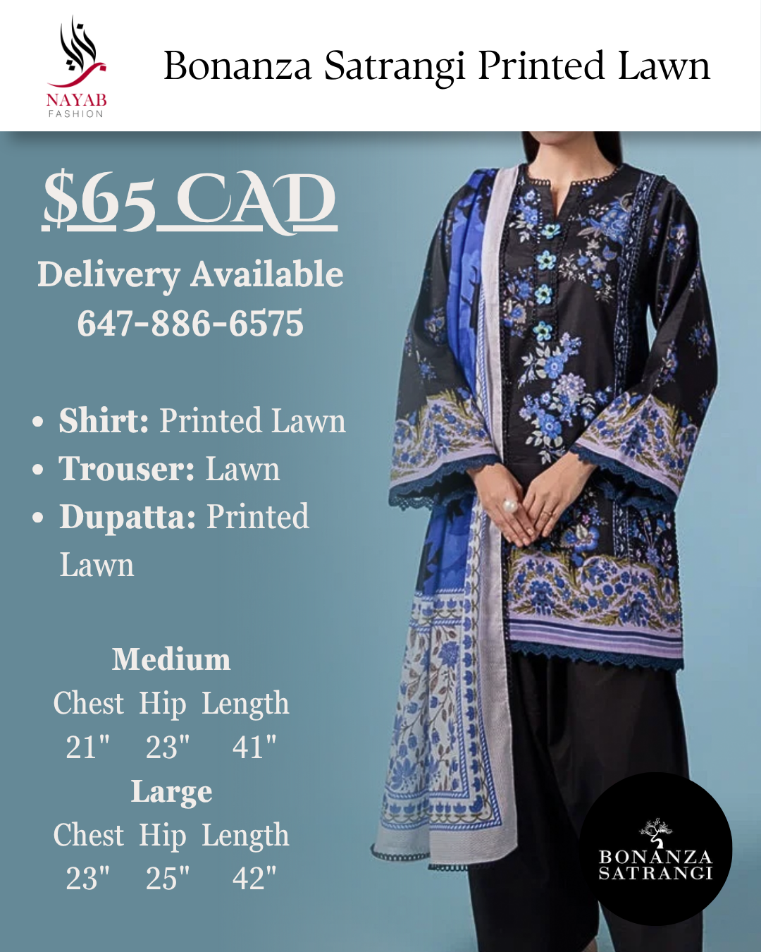 Bonanza Satrangi Printed Lawn