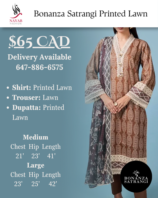 Bonanza Satrangi Printed Lawn